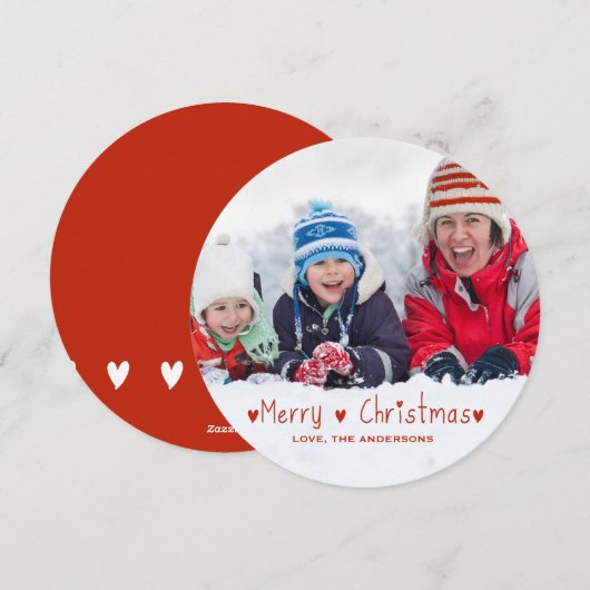 Schattige vrolijk kerstfeest | Vakantiefotokaart Feestdagenkaart (Voorkant / Achterkant)