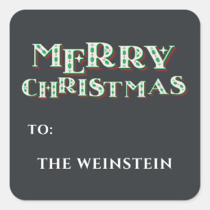 Schattige vrolijk kerstfeest vierkante sticker