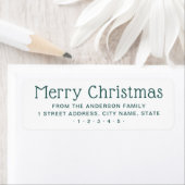 Schattige Vrolijk Kerstgroen wit retouradres Etiket (Insitu)