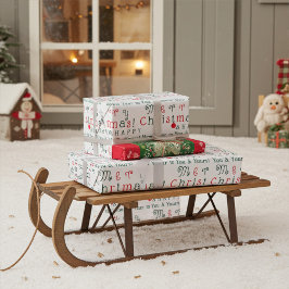 Schattige  vrolijk kerstinpakpapier cadeaupapier