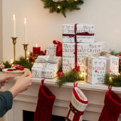 Schattige  vrolijk kerstinpakpapier cadeaupapier