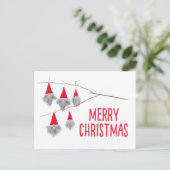 Schattige Vrolijk Kerstmis kabouter rood pet brief Feestdagenkaart (Staand voorkant)