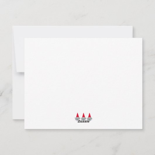 Schattige Vrolijk Kerstmis kabouter rood pet platt Feestdagenkaart (Achterkant)