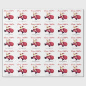 Schattige vrolijk kerstmis Kerstman  Cadeaupapier (Vlak)