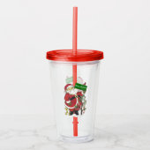 Schattige Vrolijk Kerstmis Santa Animals Little Tr Acryl Drinkbeker (Voorkant)