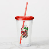 Schattige Vrolijk Kerstmis Santa Animals Little Tr Acryl Drinkbeker (Achterkant)