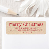 Schattige Vrolijk Kerstrood Kraft look retouradres Etiket (Insitu)