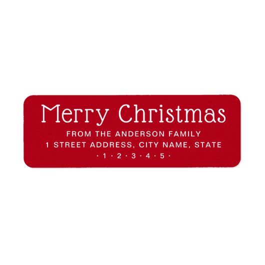 Schattige Vrolijk Kerstrood retouradres Etiket (Voorkant)