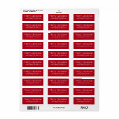 Schattige Vrolijk Kerstrood retouradres Etiket (Full Sheet)