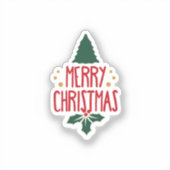 Schattige vrolijk kerstschoolaanbod Vakantie Sticker (Voorkant)