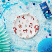 Schattige Vrolijk Klein Rood Winter Kerst Baby sho Papieren Bordje (Feest)