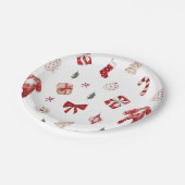 Schattige Vrolijk Klein Rood Winter Kerst Baby sho Papieren Bordje (Gekanteld)