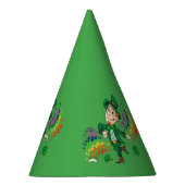 Schattige vrolijk lachende dansende kabouter, een  feesthoedjes (Rechts)