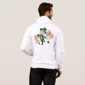 Schattige vrolijk lachende dansende kabouter, een  hoodie (Achterkant volledig)