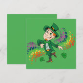 Schattige vrolijk lachende dansende kabouter, een  kaart (Voorkant / Achterkant)