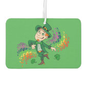 Schattige vrolijk lachende dansende kabouter, een  luchtverfrisser (Achterkant)