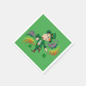 Schattige vrolijk lachende dansende kabouter, een  servet (Hoek)