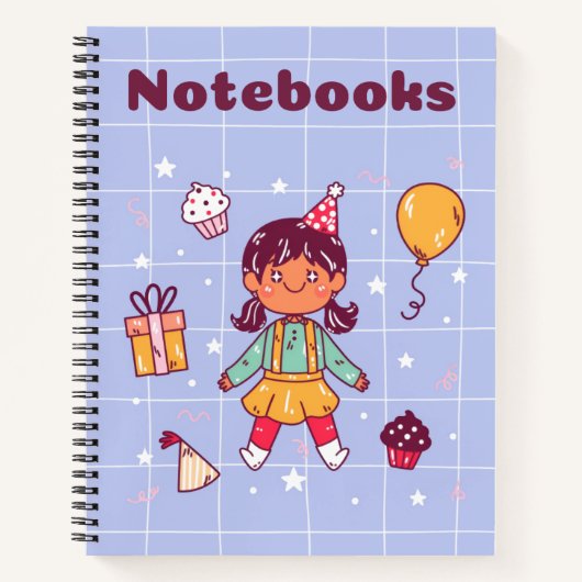 Schattige vrolijk meisje ✨💜💗 notitieboek (Voorkant)