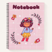 Schattige vrolijk meisje 💗✨ notitieboek (Voorkant)