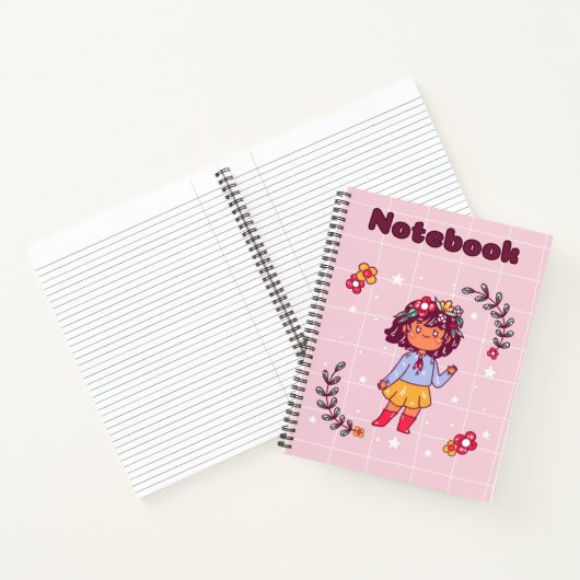 Schattige vrolijk meisje 💗✨ notitieboek (Binnen)