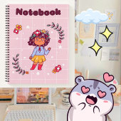 Schattige vrolijk meisje 💗✨ notitieboek