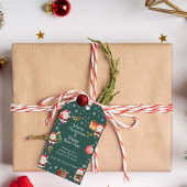 Schattige vrolijk rood sinterklaasgeschenk Label Cadeaulabel