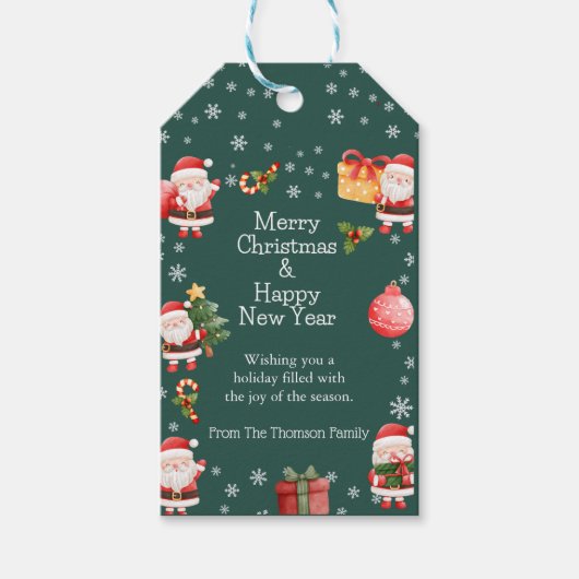 Schattige vrolijk rood sinterklaasgeschenk Label Cadeaulabel (Voorkant)