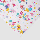 Schattige vrolijk verjaardagspatroon tissuepapier (Detail)
