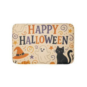 , schattige vrolijke Halloween vleermuis, spook, p Badmat