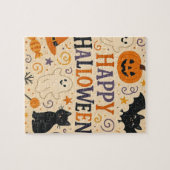 , schattige vrolijke Halloween vleermuis, spook, p Legpuzzel (Horizontaal)