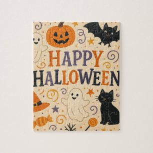 , schattige vrolijke Halloween vleermuis, spook, p Legpuzzel