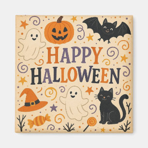 , schattige vrolijke Halloween vleermuis, spook, p Magneet