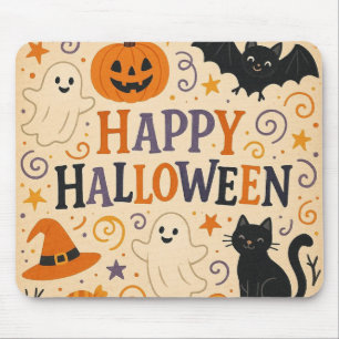 , schattige vrolijke Halloween vleermuis, spook, p Muismat