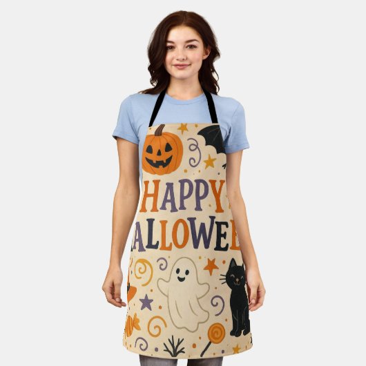 , schattige vrolijke Halloween vleermuis, spook, p Schort (Gedragen)