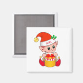 Schattige vrolijke Kerst elf Magneet (Voorkant / Achterkant)
