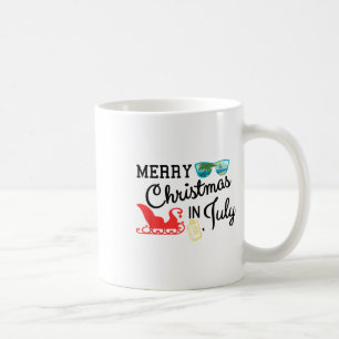 Schattige vrolijke kerst in juli strand kerstman koffiemok