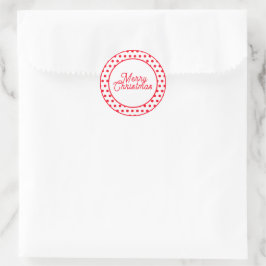 Schattige vrolijke kerst rode stippen ronde sticker