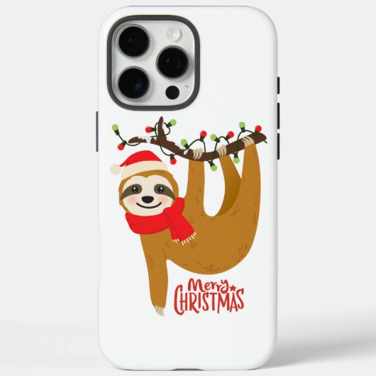 Schattige vrolijke kerst Santa luiaard Case-Mate iPhone Case (Achterkant)