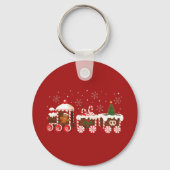 Schattige vrolijke kerst sneeuwman sleutelhanger (Achterkant)
