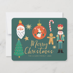 Schattige vrolijke kerstdingen vakantie feestdagenkaart