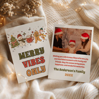 Schattige vrolijke kerstfoto feestdagenkaart