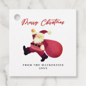 Schattige Vrolijke Kerstman Bedankjes Labels (Voorkant)