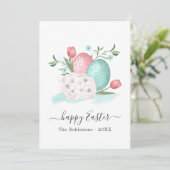 Schattige vrolijke paasgroet feestdagenkaart (Staand voorkant)