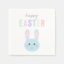 Schattige vrolijke pasen blauwe konijn Kawaii zoet Servet