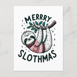 Schattige vrolijke slothmas briefkaart