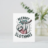 Schattige vrolijke slothmas briefkaart (Staand voorkant)