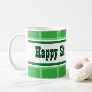 Schattige vrolijke St. Patrick's Day gestreepte gr Koffiemok