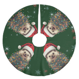 Schattige vrolijke stekelvarken kerstboom dierentu rok