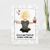 Schattige Vrouw Cartoon Sweet Classy Happy Birthda Kaart (Voorkant)