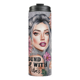 Schattige Vrouw dagelijkse bevestigingen Thermosbeker